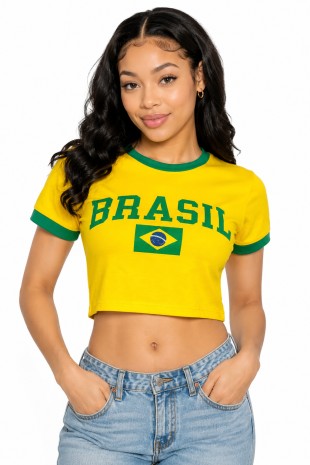 Brazil Yellow Crop Top