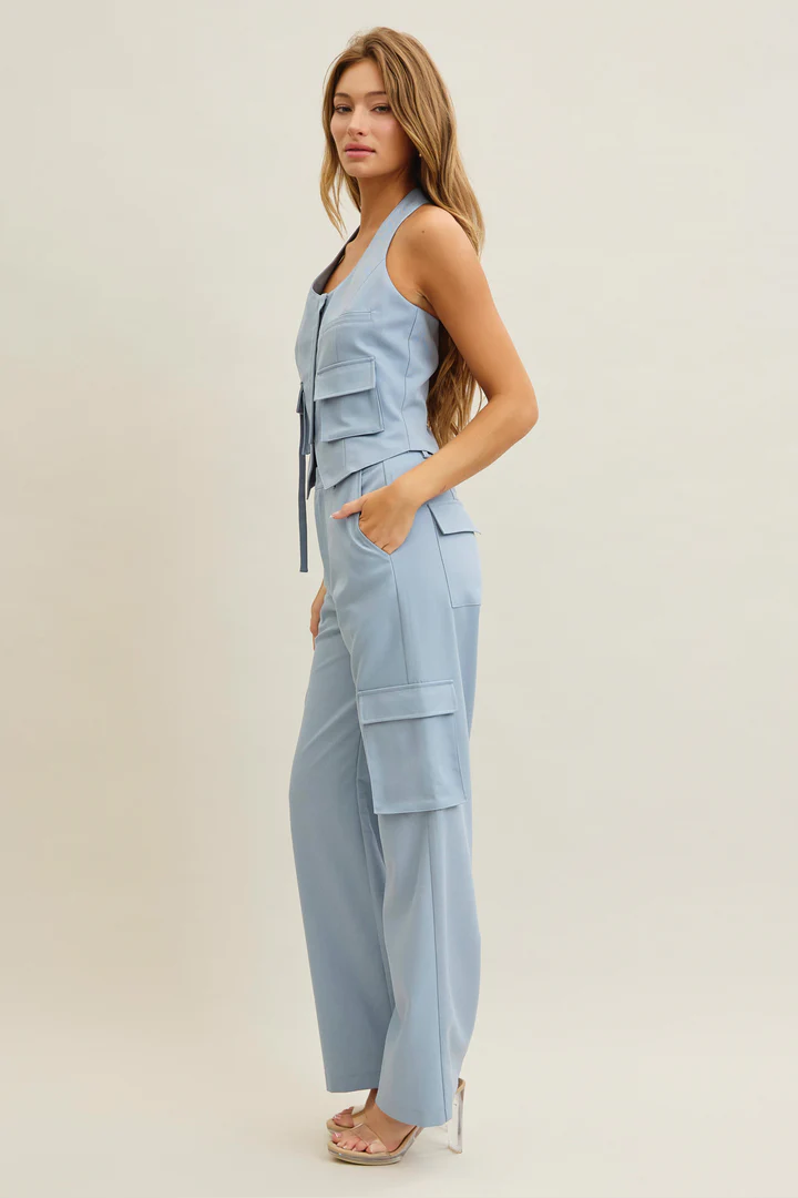 Cargo Halter Vest and Pants Set