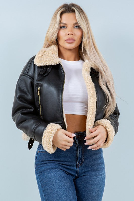 Faux Leather Biker Jacket