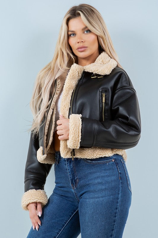Faux Leather Biker Jacket