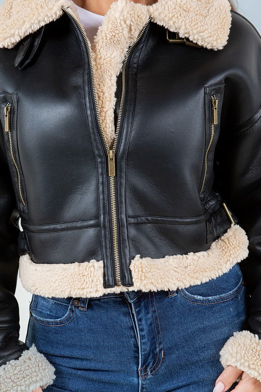 Faux Leather Biker Jacket