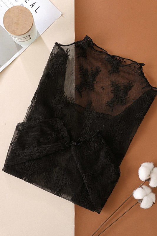 Lace Sheer Long Sleeve