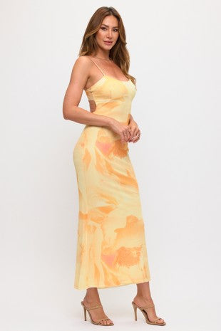 Yellow Floral Maxi Dress