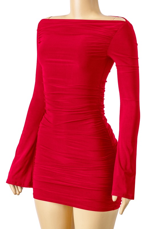 Sasha Long Sleeve Mini Dress Red