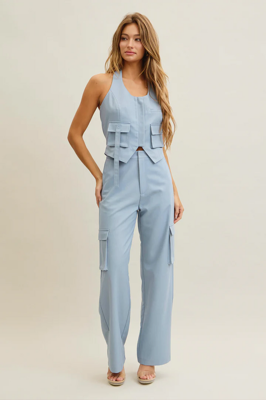 Cargo Halter Vest and Pants Set